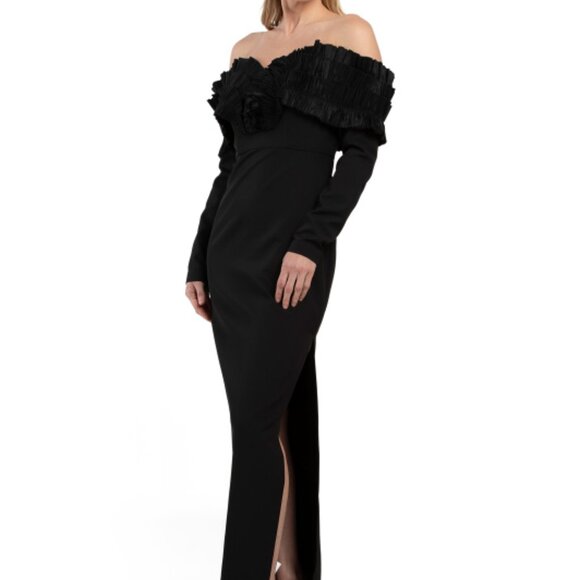ONE33 SOCIAL Pleated Off The Shoulder Gown - Picture 2 of 6